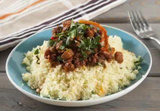 Быстрый кус-кус с фаршем и овощным соте