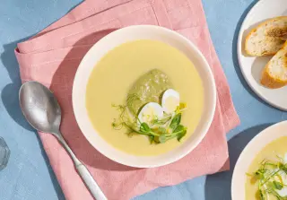 Картофельный крем-суп с щавелём