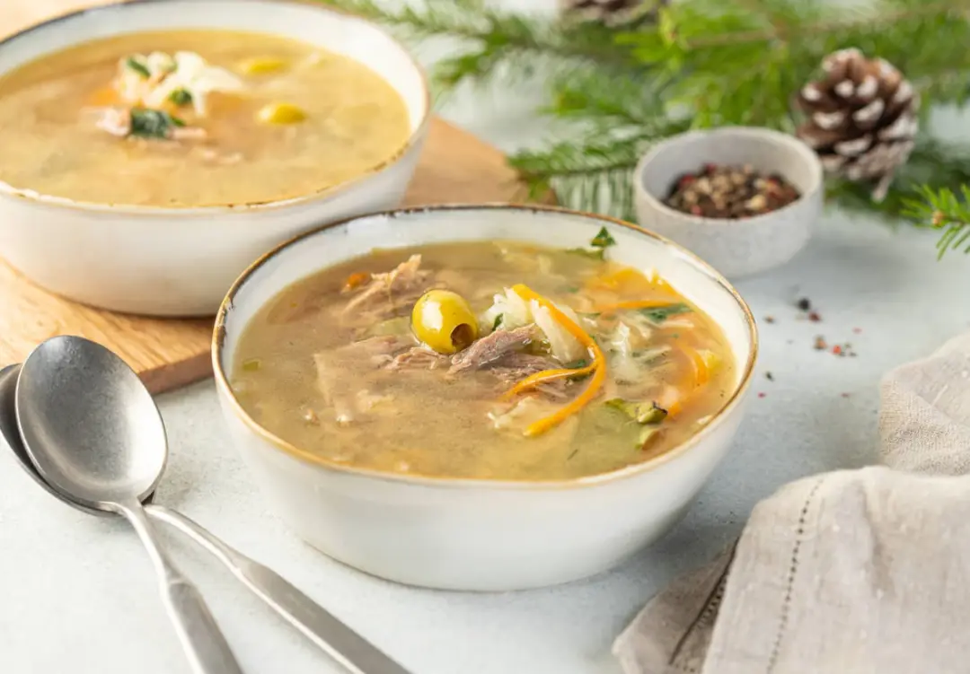 Кислые щи с запечённой птицей