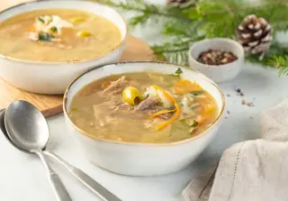 Кислые щи с запечённой птицей