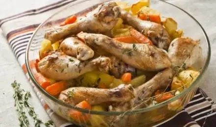 Куриные ножки с овощами