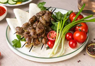 Куриные сердечки на гриле