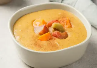 Льняная каша с ревенем