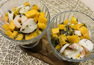 Морская закуска с тыквой
