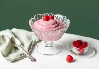 Мусс из малины с тофу