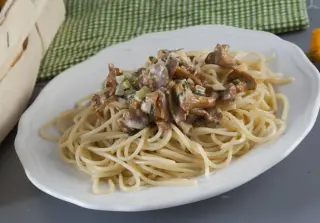 Паста с лисичками в сливочном соусе