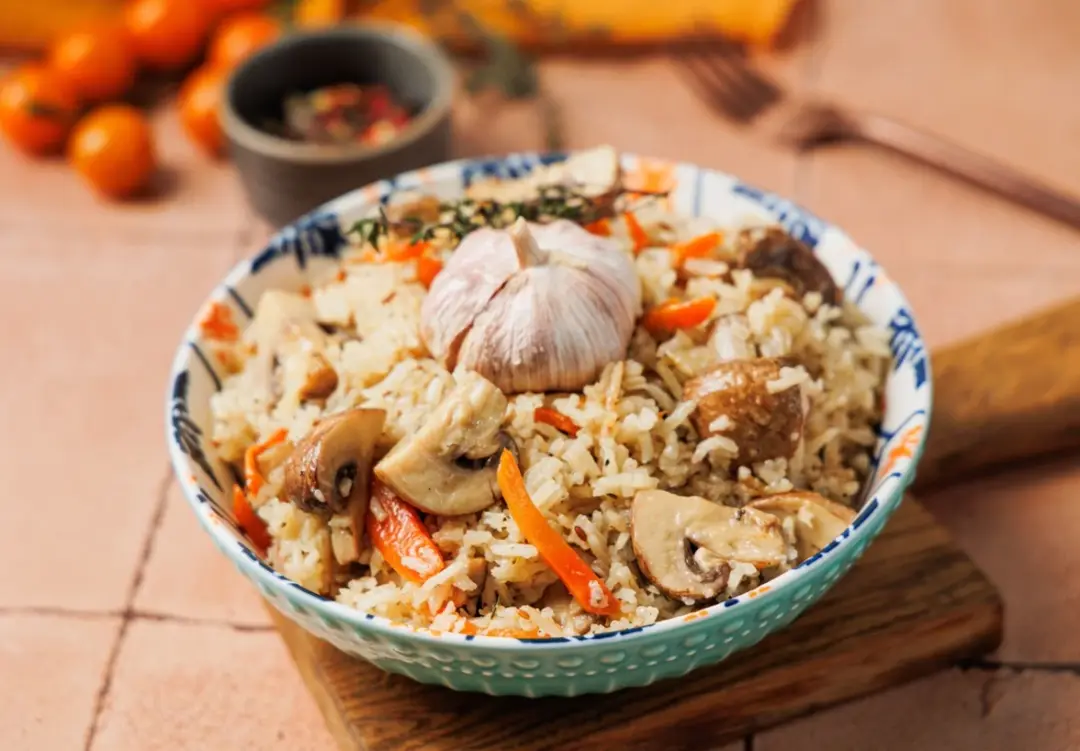Плов постный с грибами