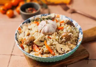Плов постный с грибами