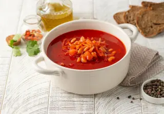 Постный борщ с фасолью