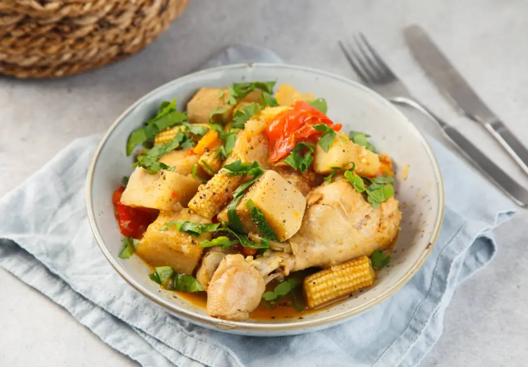 Рагу из ямса с курицей