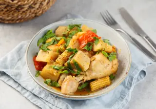 Рагу из ямса с курицей