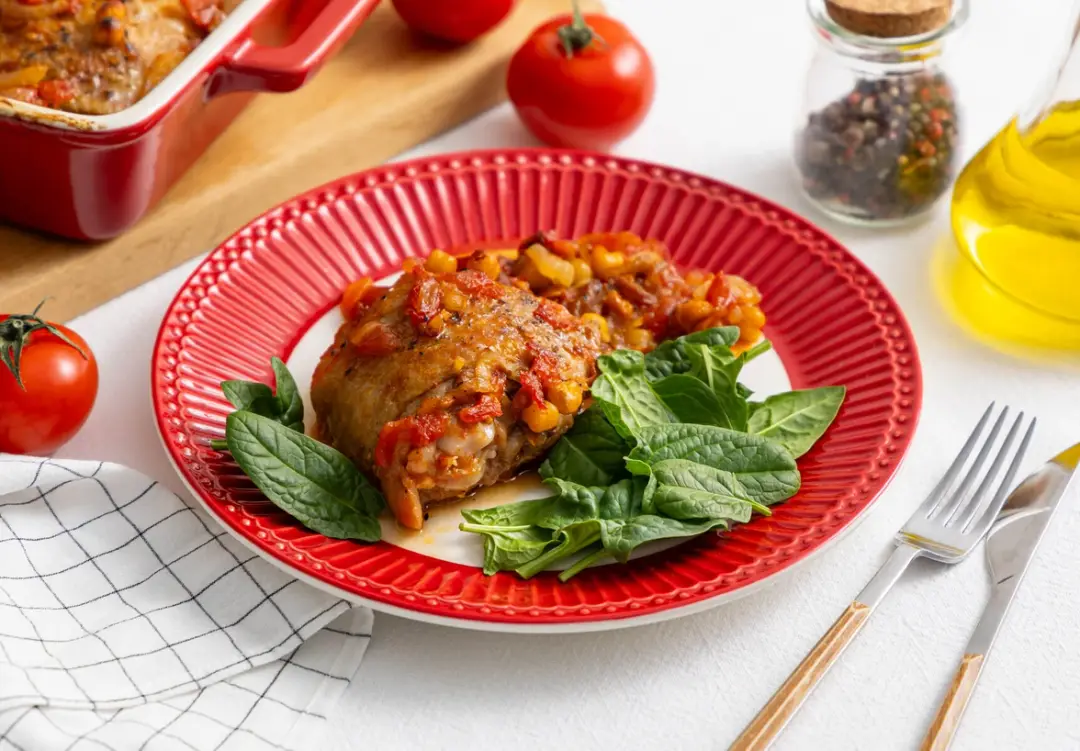 Тушёная курица с нутом и курагой