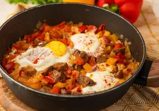 Яичница с шашлыком