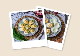 Яйца, фаршированные сыром и чесноком