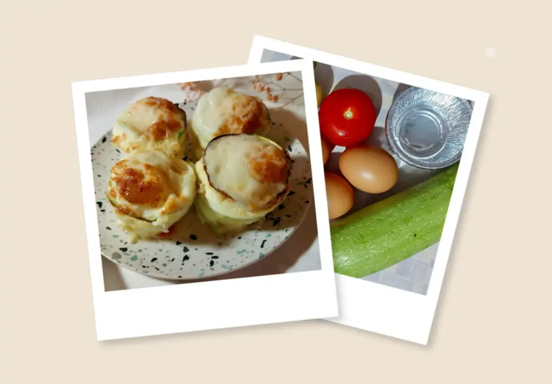 Яйцо в кабачке с сыром